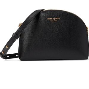Kate Spade New York Morgan Saffiano Leather Double Zip Dome Crossbody Black